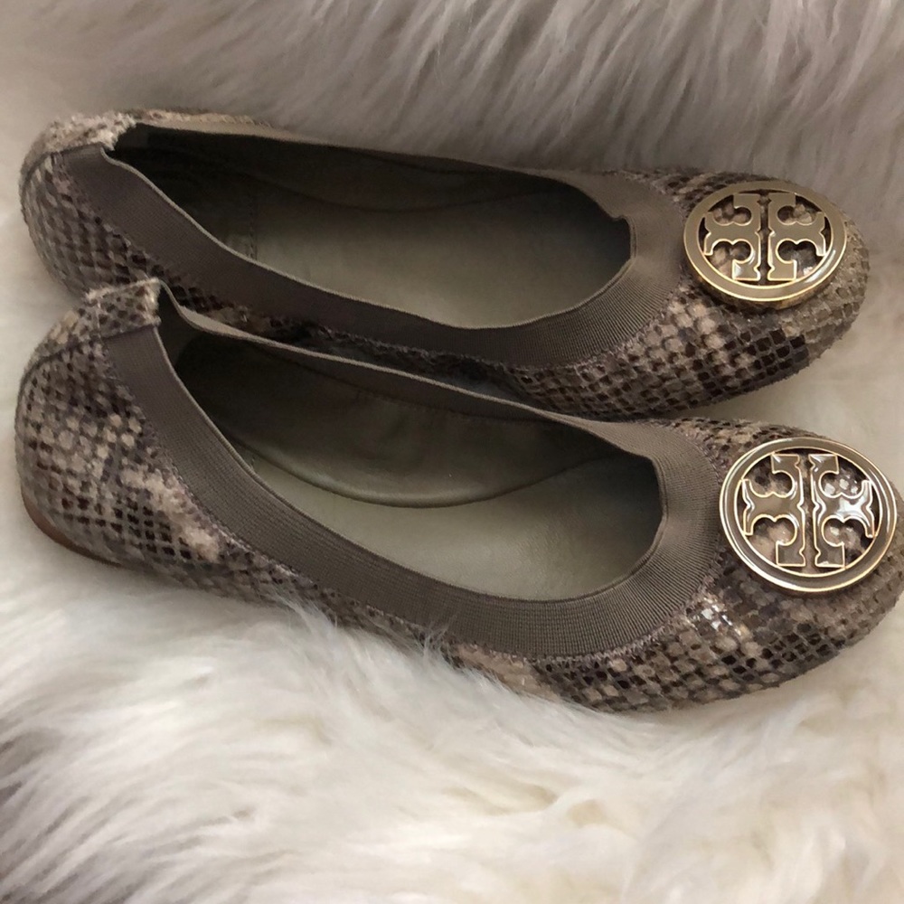 Tory Burch Snakeskin Ballet Flats